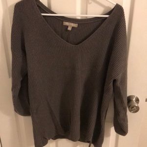 Gray v neck sweater